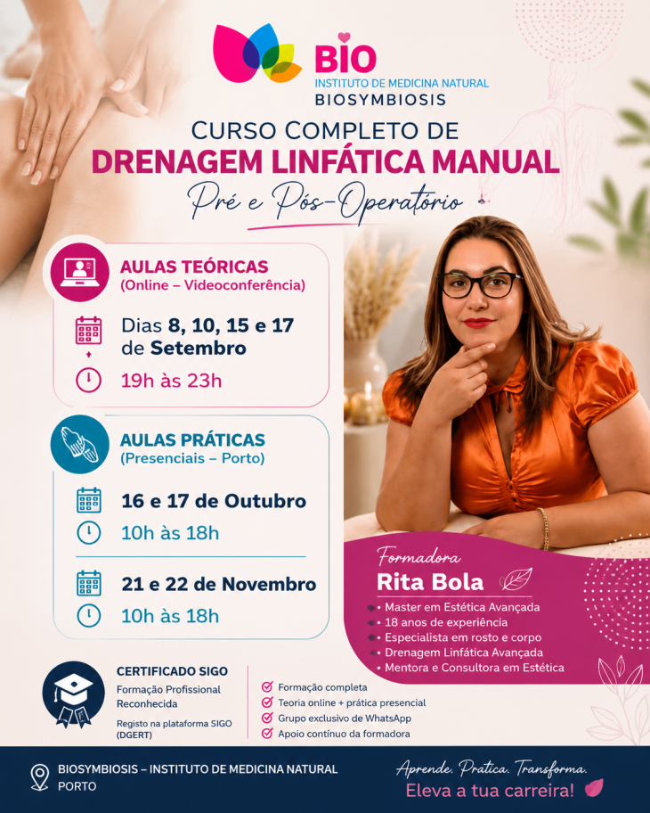 Curso de Especialização Drenagem Linfática Manual com Pré e Pós Operatório